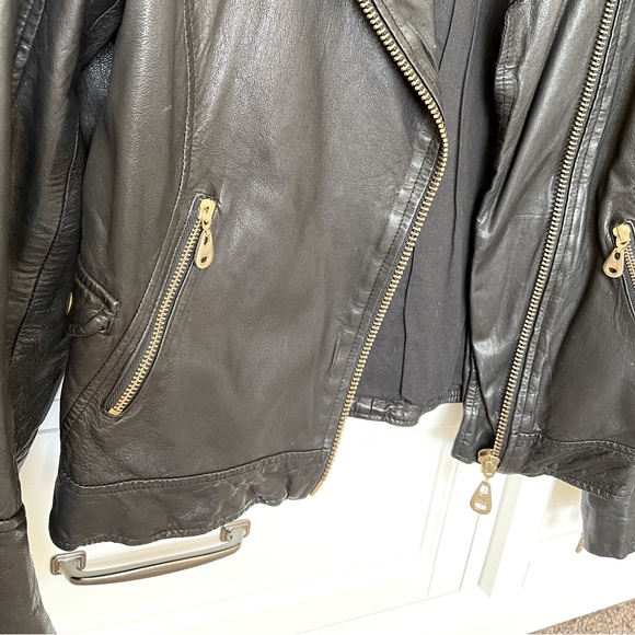 Doma Black Leather Moto Jacket (size M) - Picture 3 of 14